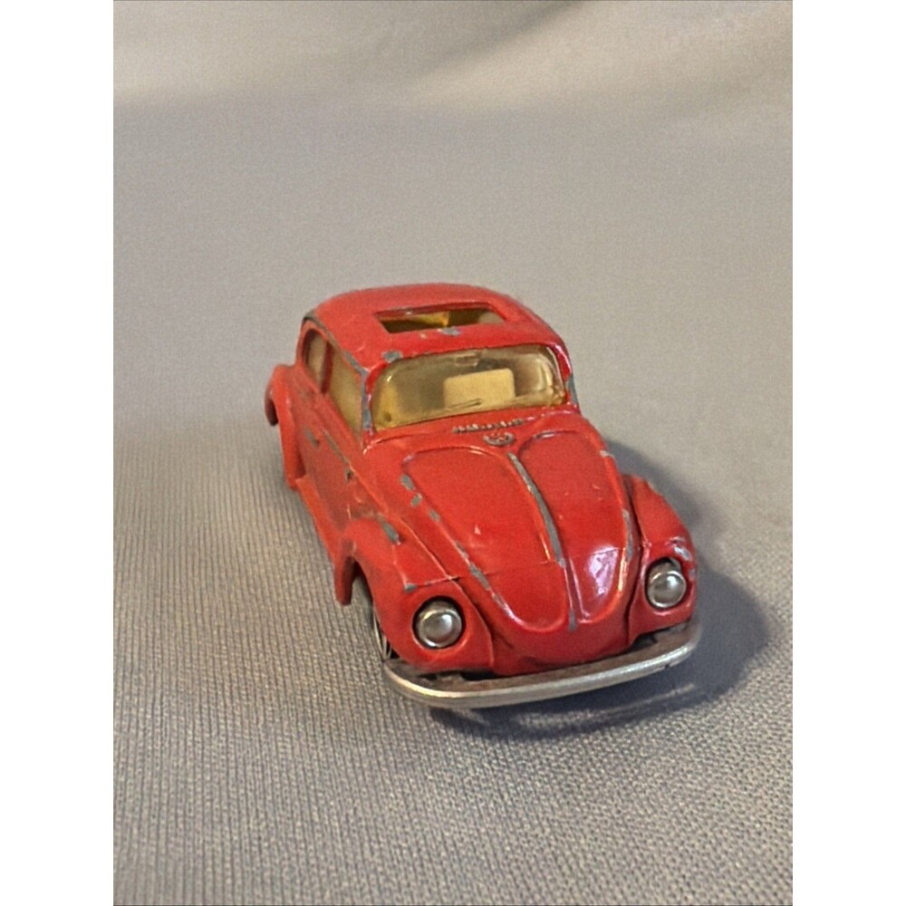 Majorette Vintage No202 VW Volkswagen Beetle 1302 Red Made France Majorette